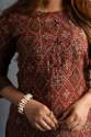 Cotton Printed A-Line Bandhani Kurta - Chocolate Brown thumb 1