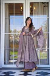 COTTON ANARKALI KURTI PALAZO SET WITH DUPATTA