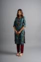Cotton Printed A-Line Kurta - Ultramarine Blue thumb 1