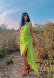 Ellery Green Cotton Collar one piece dress