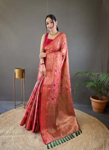 Organza tissue Silk Sarees with Different Zari Weaving all over