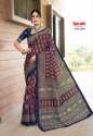 PURE Heavy Malai Cotton Ajarakh printed saree thumb 10
