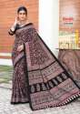 PURE Heavy Malai Cotton Ajarakh printed saree thumb 2