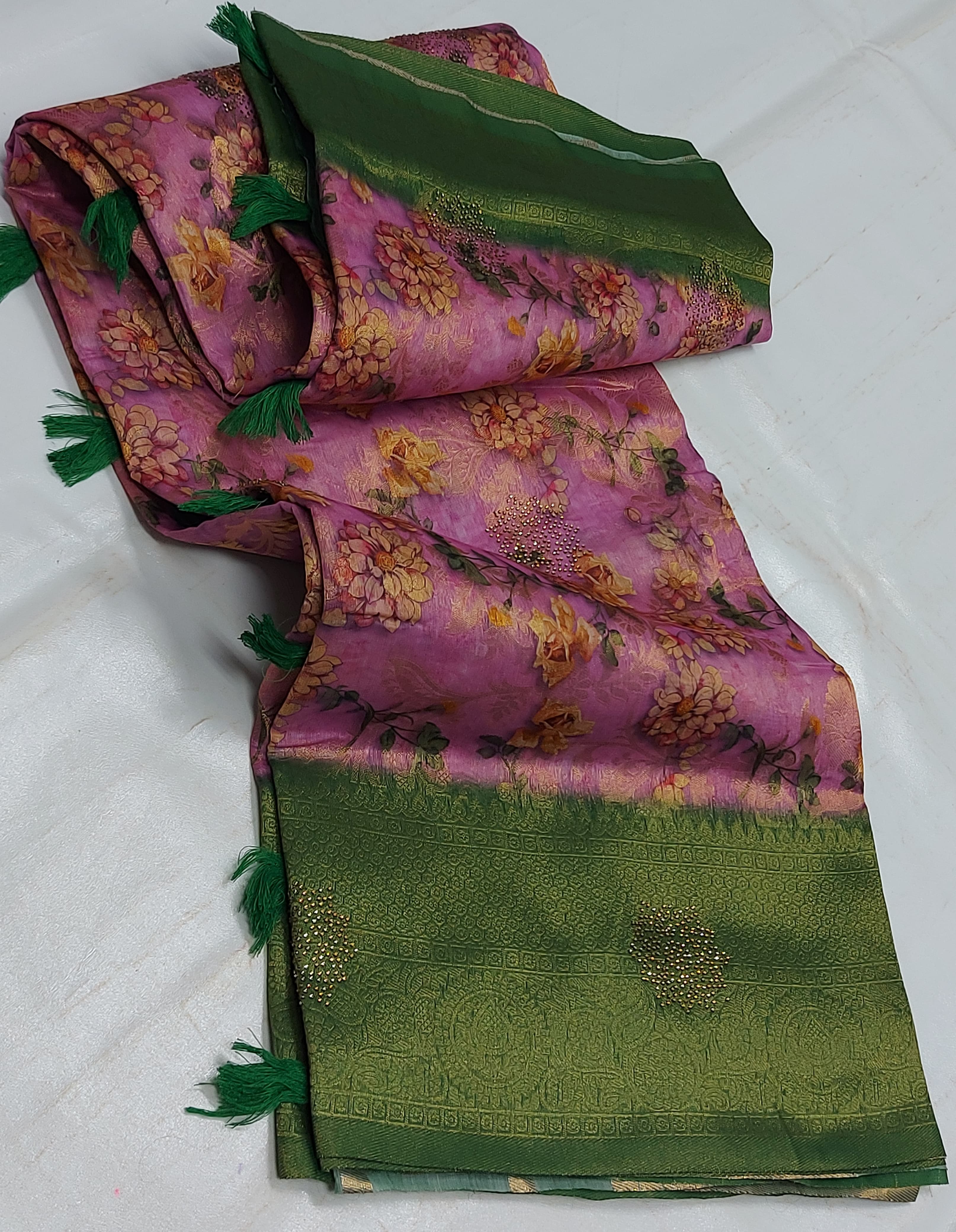 Semi Silk Sares with Blouse  by KINGSA TEXTILE OPC PRIVATE LIMITED