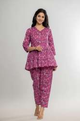 Fancy Floral Printed Cord Set For Women