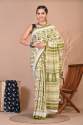 Fresh Arrival And Premium Cotton Mulmul Saree With Same Design Blouse thumb 5