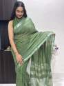 Premium Linen Saree With Linen Blouse thumb 5