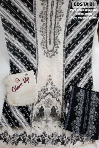 Elegant Digital Print Viscose Dress Material 