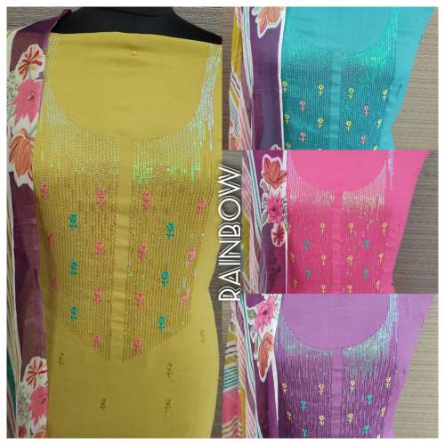 Latest Collection Pure Viscose Muslin Dress Material  