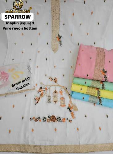 Latest Muslin digital print dress material 