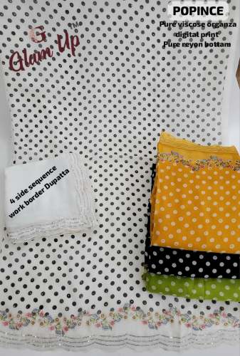 Party wear digital print viscose dress material 