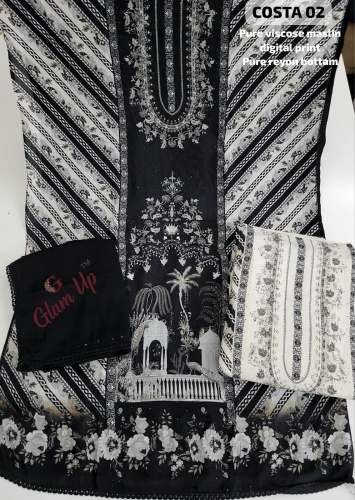 Premium viscose Digital print Dress Material