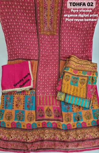 Women wear viscose digital print dress material