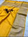 Banarasi Tussar Linen Silk Weaving Saree For Women