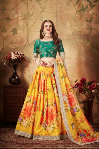 Latest  Orange  Organza lehenga Choli