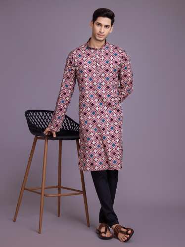 Light Pink Rayon Fancy Kurta