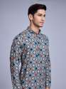 Mens Wear Blue Rayon Kurta thumb 1