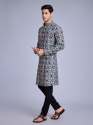 Mens Wear Blue Rayon Kurta thumb 4