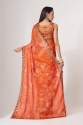 Orange Organza Sequnins Work Saree thumb 3