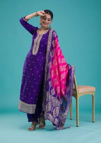 Designer Collection Chinnon  Embroidery-Sequence Work Ready made Suit 