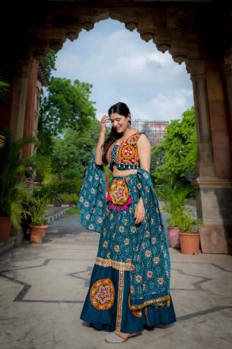 Festive Elegance  With Sophisticated Printed Foil Work Chaniya Choli by adhyashakti export