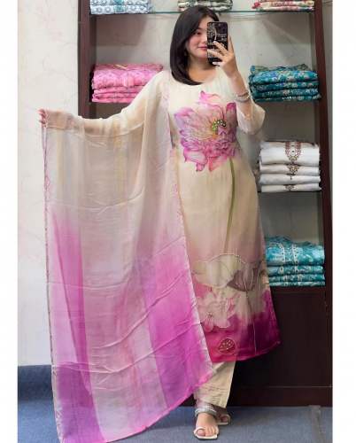 Heavy Organza Full Hand Work Ready Made Suit 
