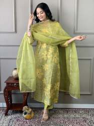 New Heavy Muslin Silk Embroidery Work Ready made Suit 