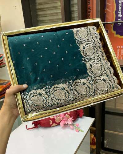 Party Wear Beautiful Zari Work Jimmy Choo saree