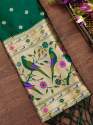 B,GREEN BANARASI SILK DUPATTA
