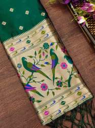 B,GREEN BANARASI SILK DUPATTA