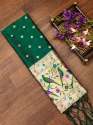 B,GREEN BANARASI SILK DUPATTA thumb 1