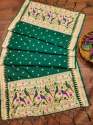 B,GREEN BANARASI SILK DUPATTA thumb 4