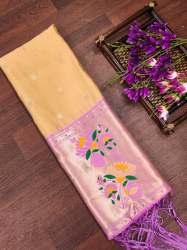 BANARASI SILK CHIKU DUPATTA