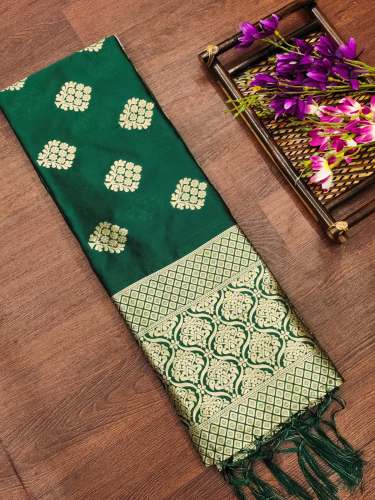 BANARASI SILK DUPATTA WITH FLOWER TREE ZARI
