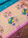 BANARASI SILK FIROZI DUPATTA thumb 2