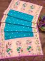 BANARASI SILK FIROZI DUPATTA thumb 4