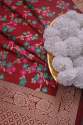 BANARASI SILK FLOWER PATTERN DUPATTA MAROON thumb 2