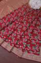 BANARASI SILK FLOWER PATTERN DUPATTA MAROON thumb 3