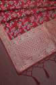 BANARASI SILK FLOWER PATTERN DUPATTA MAROON thumb 4