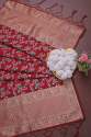 BANARASI SILK FLOWER PATTERN DUPATTA MAROON thumb 5