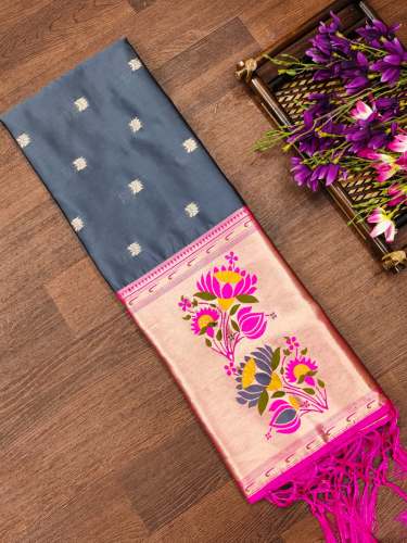 BANARASI SILK GREY DUPATTA