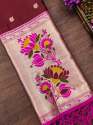BANARASI SILK MAROON DUPATTA thumb 1