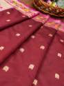 BANARASI SILK MAROON DUPATTA thumb 3