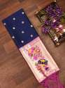 BANARASI SILK NAVYBLUE DUPATTA