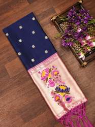 BANARASI SILK NAVYBLUE DUPATTA