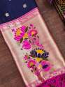 BANARASI SILK NAVYBLUE DUPATTA thumb 1