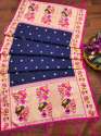 BANARASI SILK NAVYBLUE DUPATTA thumb 4