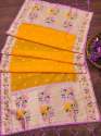 BANARASI SILK ORANGE DUPATTA thumb 4