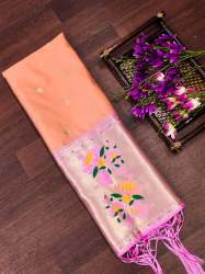 BANARASI SILK PEACH DUPATTA