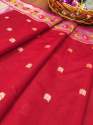BANARASI SILK RED DUPATTA thumb 3